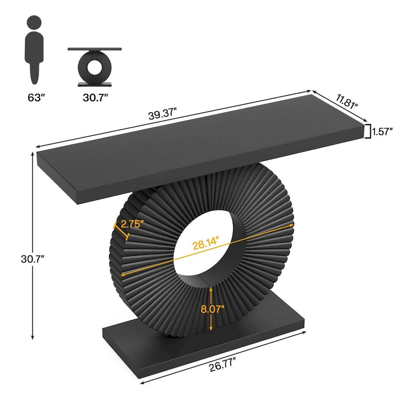Table console moderne de 40 pouces pour entrée, table d'appoint pour canapé de salon